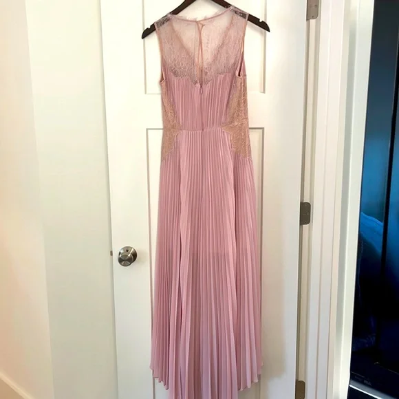 BCBGMAXAZRIA- Angelea Pleated High Low Casual Maxi Dress. Size-0